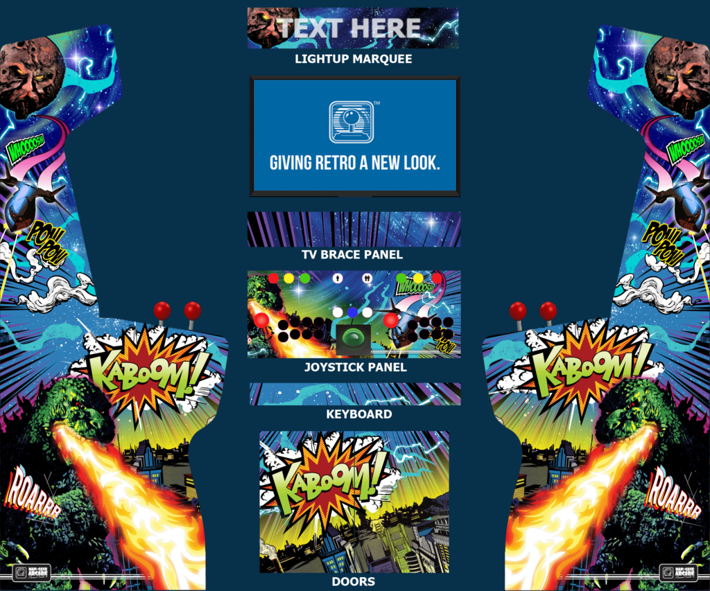 Comic V.1 arcade game design mockup