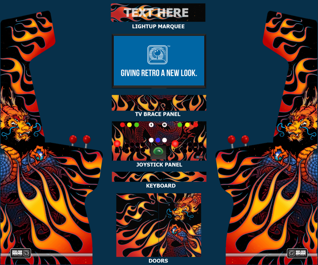 Dragon V.1 arcade game design mockup