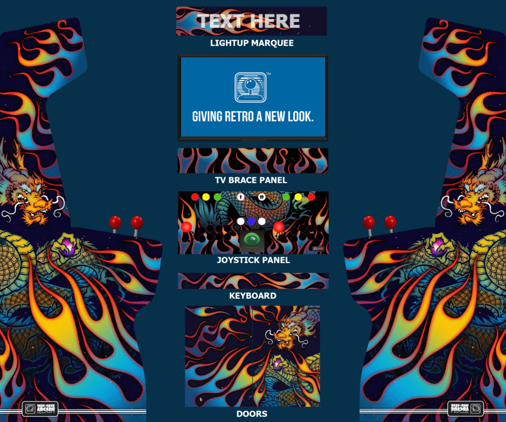 Dragon V.2 arcade game design mockup